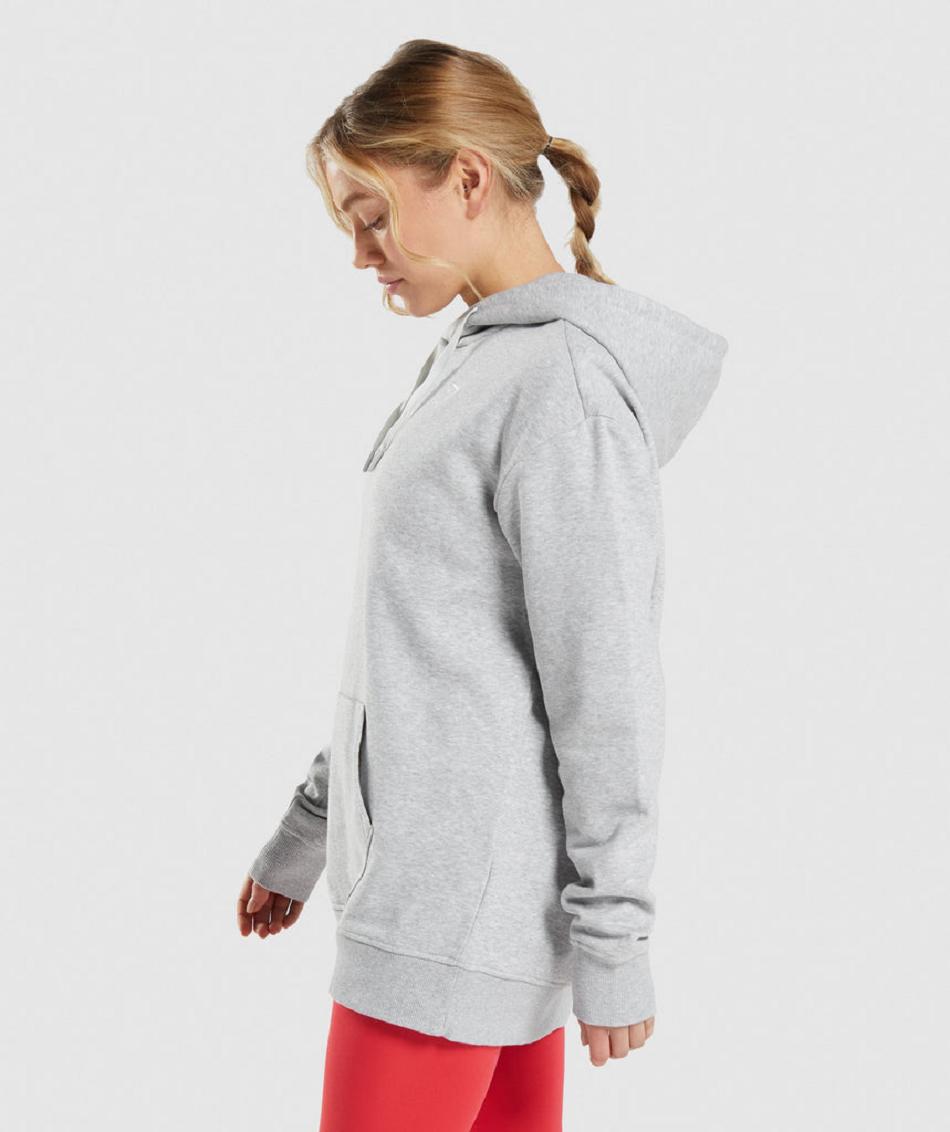 Sudadera Con Capucha Gymshark Entrenamiento Oversized Mujer Gris Claro | CO 2037GSO